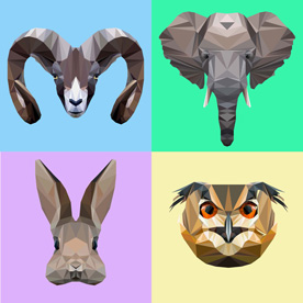 low poly animals